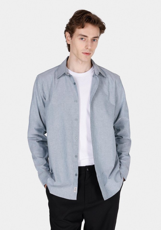 Colins Shirtkleid Colins Regular Fit Shirt Neck Plain Herren Stone Langarmhemd von Colins