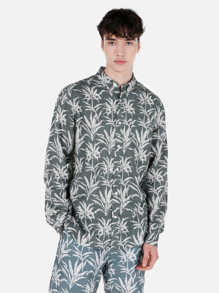 Colins Shirtkleid Colins Regular Fit Shirt Neck Printed Herren Langarmhemd von Colins