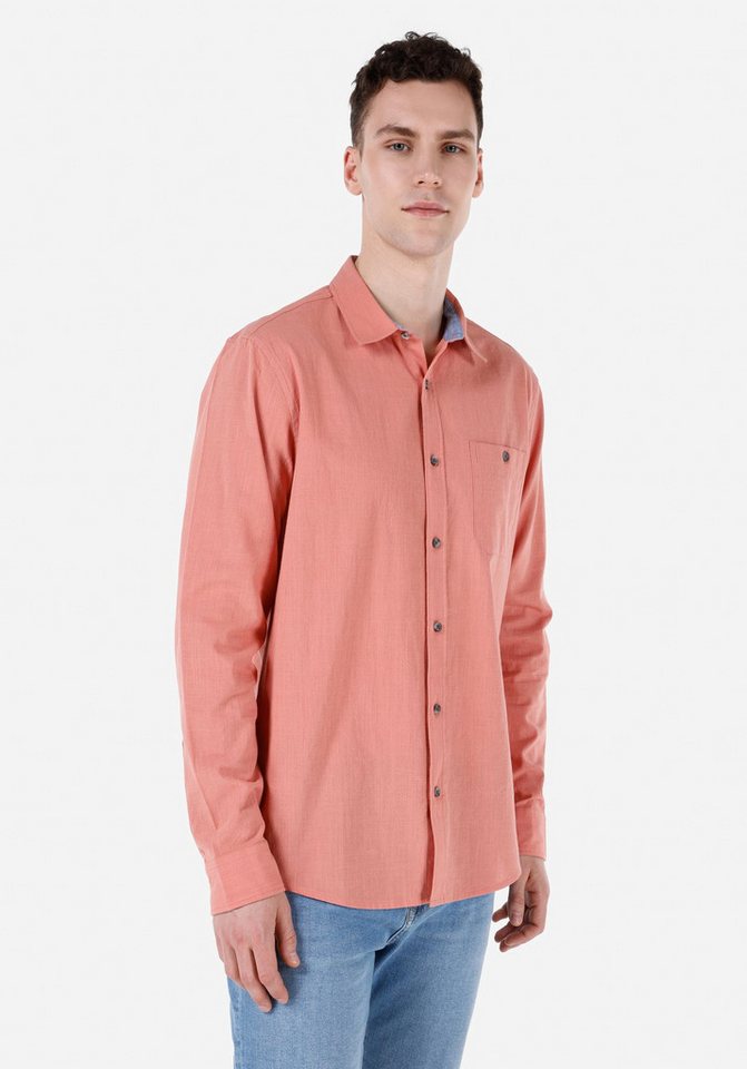 Colins Shirtkleid Colins Regular Fit Shirt Neck Unifarbenes Herren Langarmhemd von Colins