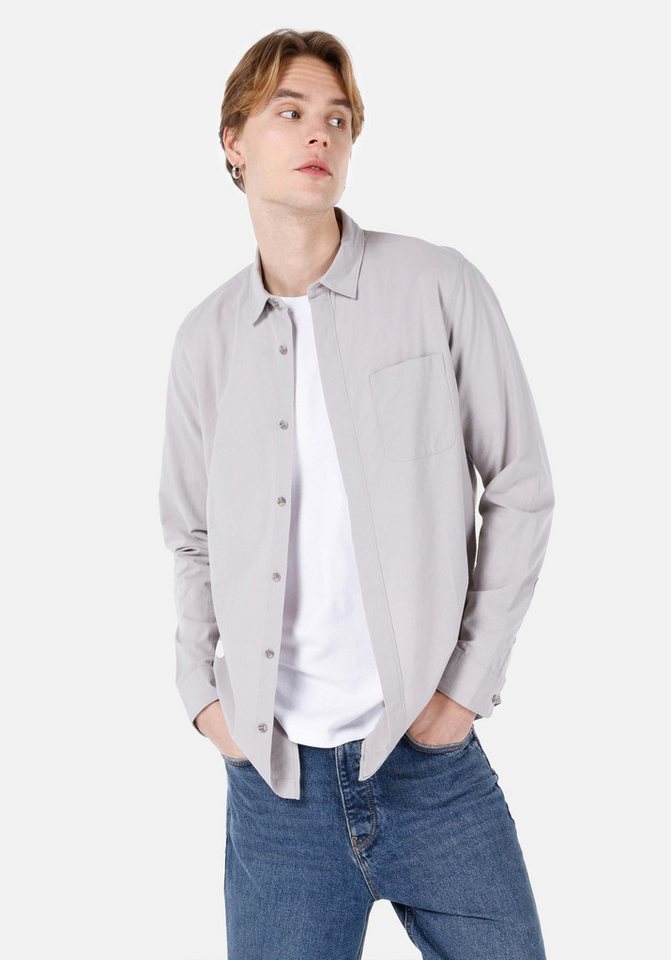 Colins Shirtkleid Colins Regular Fit Shirt Neck Unifarbenes Herren Langarmhemd von Colins