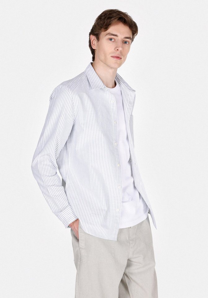 Colins Shirtkleid Colins Slim Fit Shirt Neck Striped Herren Türkis Langarmhemd von Colins