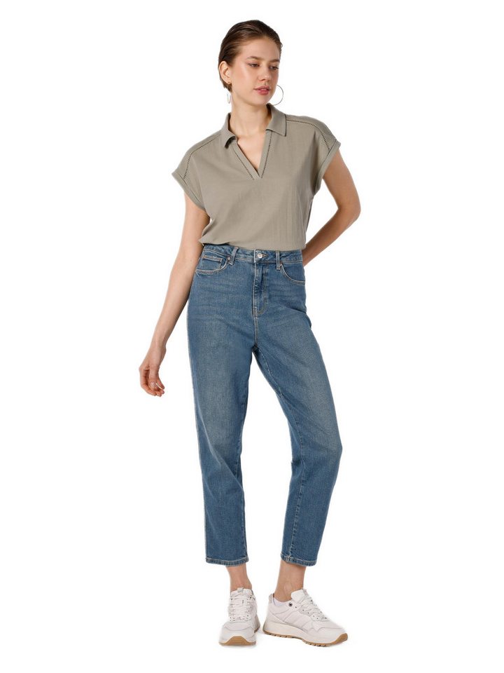 Colins Shorts Colins Mom Fit High Waist Tapered Leg Damen Blaue Jeans von Colins