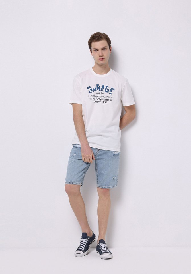 Colins Shorts Colins Regular Fit Mid Waist Plain Herren Indigo Jeansshorts von Colins