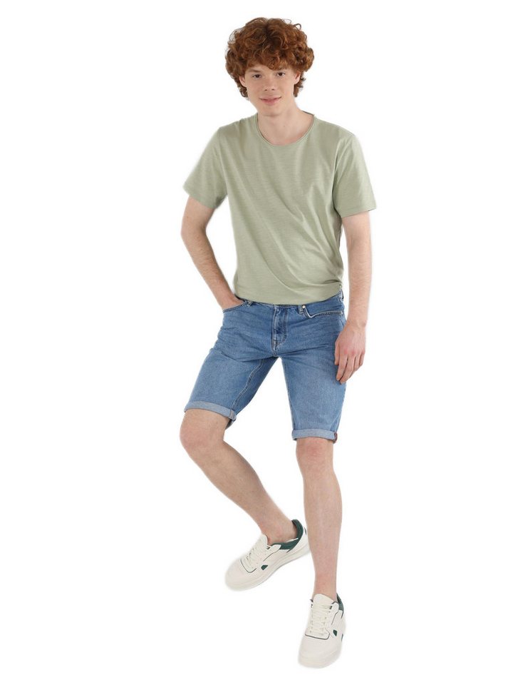 Colins Shorts Colins Regular Fit Mid Waist Plain Herren-Jeansshorts in Blau von Colins