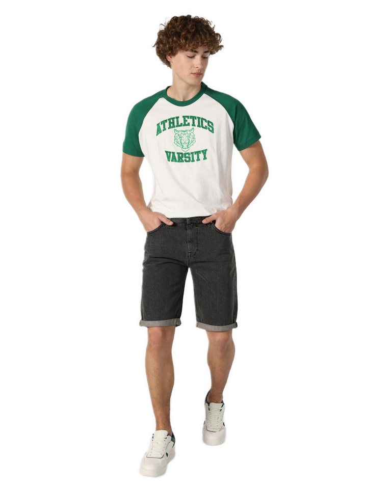 Colins Shorts Colins Regular Fit Mid Waist Plain Herren Jeansshorts in Grau von Colins