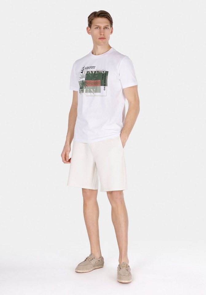 Colins Shorts Colins Regular Fit Mid Waist Plain Herren Shorts in Stein von Colins
