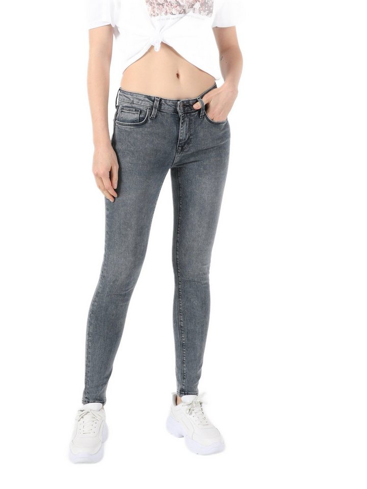 Colins Shorts Colins Super Slim Fit Mid Waist Skinny Leg Damen Blaue Jeans von Colins