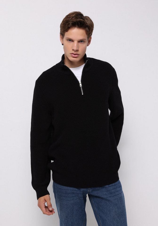 Colins Streifenpullover Colins Regular Fit Herrenpullover mit hohem Kragen und Jacquard-Muster von Colins
