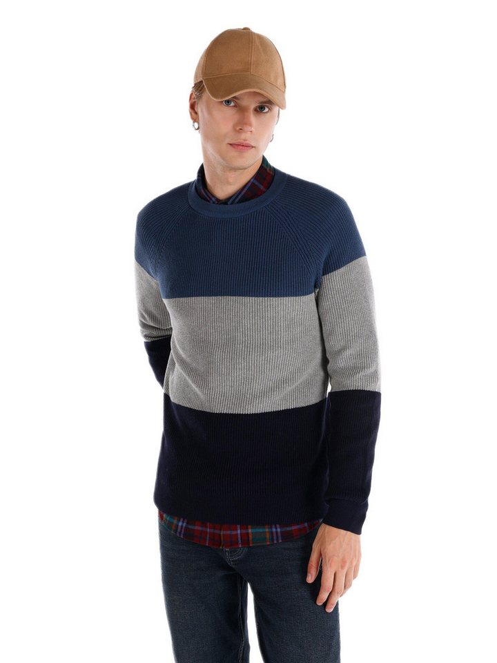 Colins Streifenpullover Colins Regular Fit Rundhals-Jacquard-Herrenpullover – heben Sie Ihren Colins Streifenpullover Colins Regular Fit Rundhals-Jacquard-Herrenpullover – heben Sie Ihren von Colins