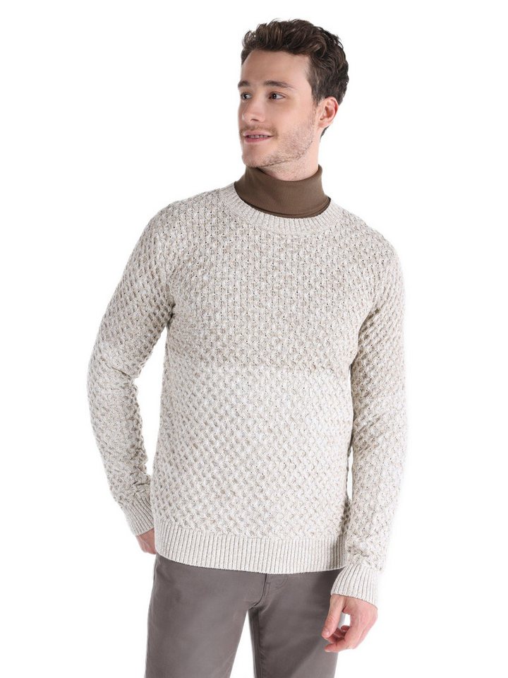 Colins Streifenpullover Colins Regular Fit Rundhals-Jacquard-Herrenpullover in Grau Colins Streifenpullover Colins Regular Fit Rundhals-Jacquard-Herrenpullover in Grau von Colins