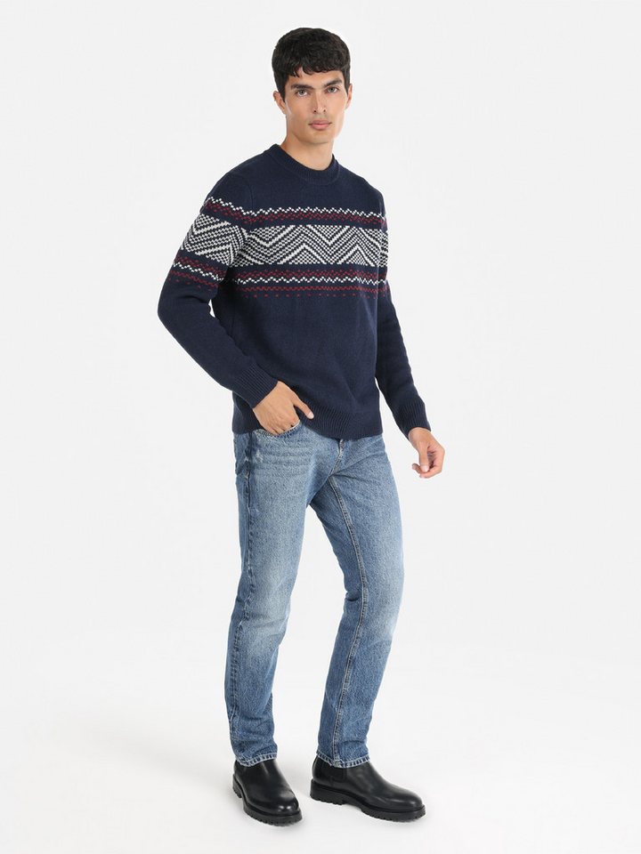 Colins Streifenpullover Colins Regular Fit Rundhals-Jacquard-Herrenpullover Colins Streifenpullover Colins Regular Fit Rundhals-Jacquard-Herrenpullover von Colins