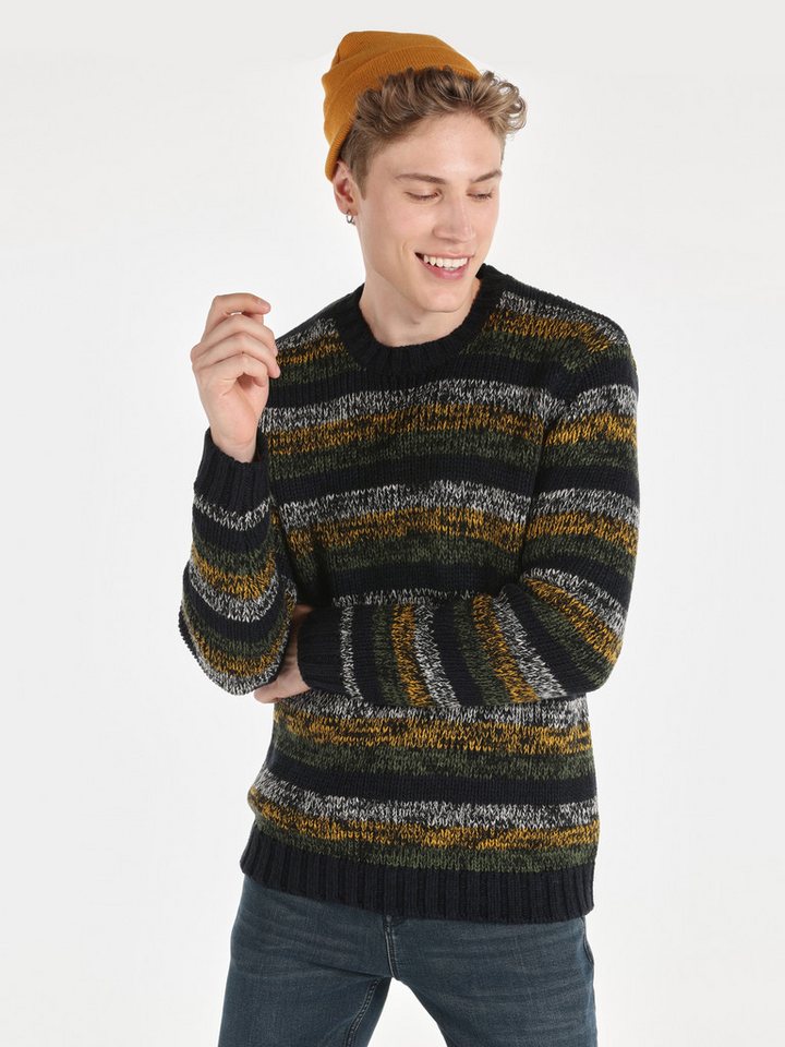 Colins Streifenpullover Colins Regular Fit Rundhals-Jacquard-Herrenpullover Colins Streifenpullover Colins Regular Fit Rundhals-Jacquard-Herrenpullover von Colins