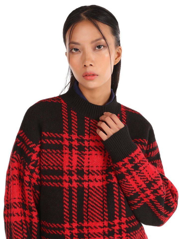 Colins Streifenpullover Colins Regular Fit Rundhals-Karierter Damen-Pullover in Rot Colins Streifenpullover Colins Regular Fit Rundhals-Karierter Damen-Pullover in Rot von Colins
