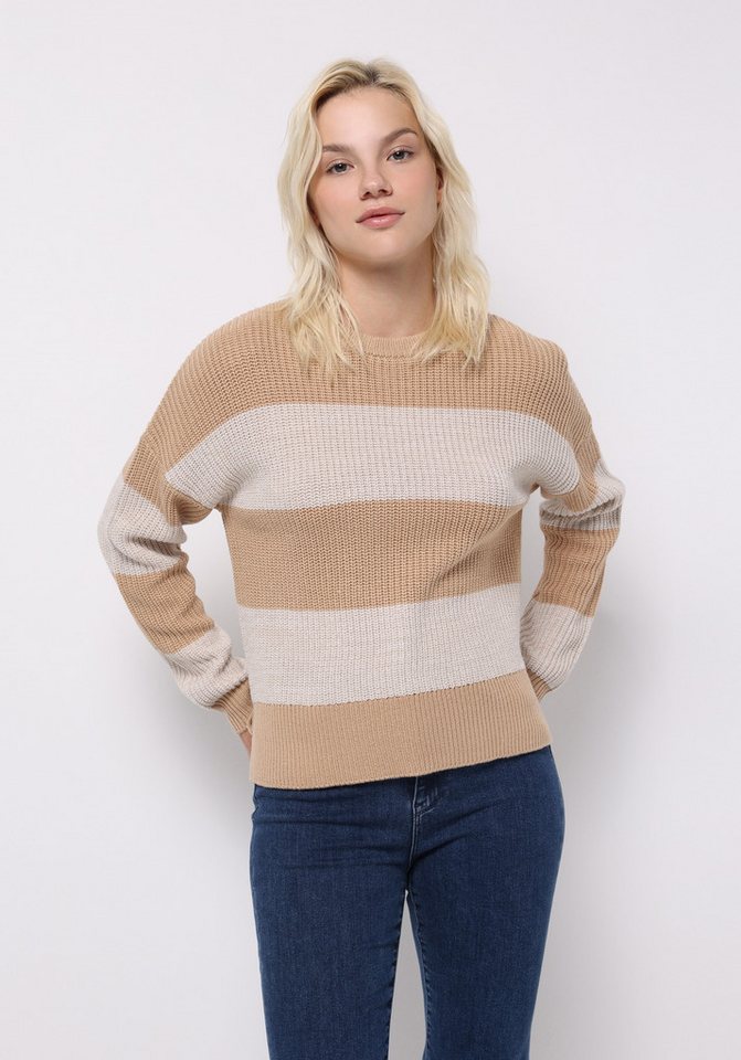Colins Streifenpullover Colins Regular Fit Rundhals-Pullover für Damen mit Streifen von Colins