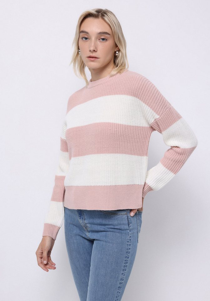 Colins Streifenpullover Colins Regular Fit Rundhals-Pullover für Damen mit Streifen von Colins