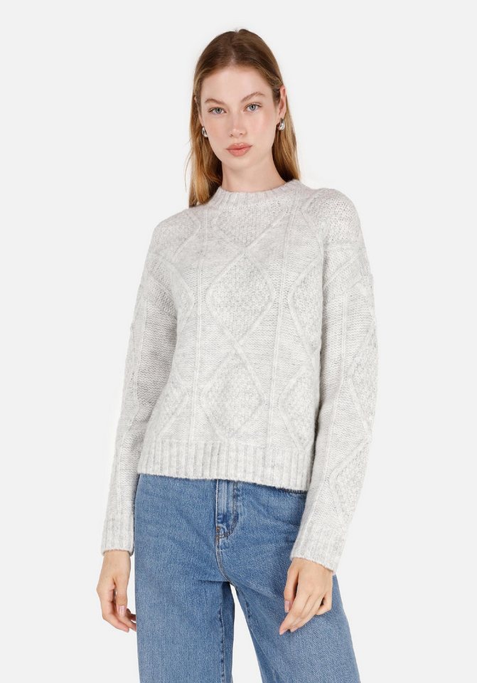 Colins Streifenpullover Colins Regular Fit Rundhalspullover für Damen in Grau – Bleiben Sie de von Colins