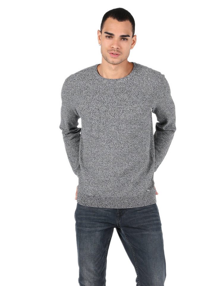 Colins Streifenpullover Colins Regular Fit Rundhalspullover für Herren in Grau von Colins