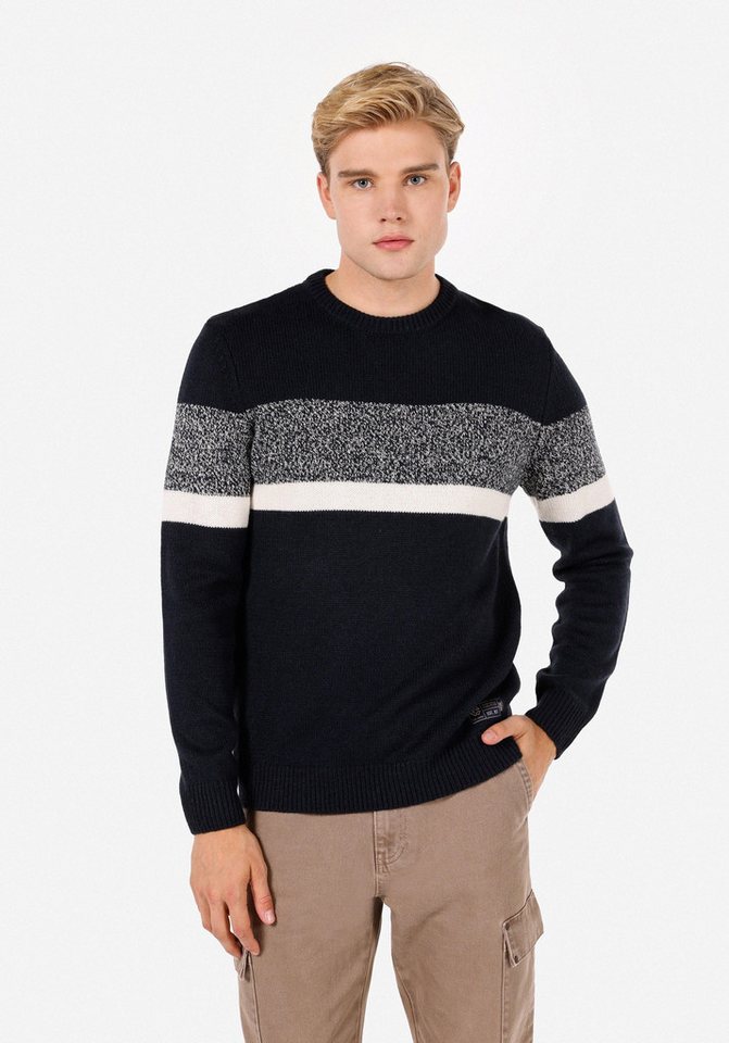 Colins Streifenpullover Colins Regular Fit Rundhalspullover für Herren von Colins