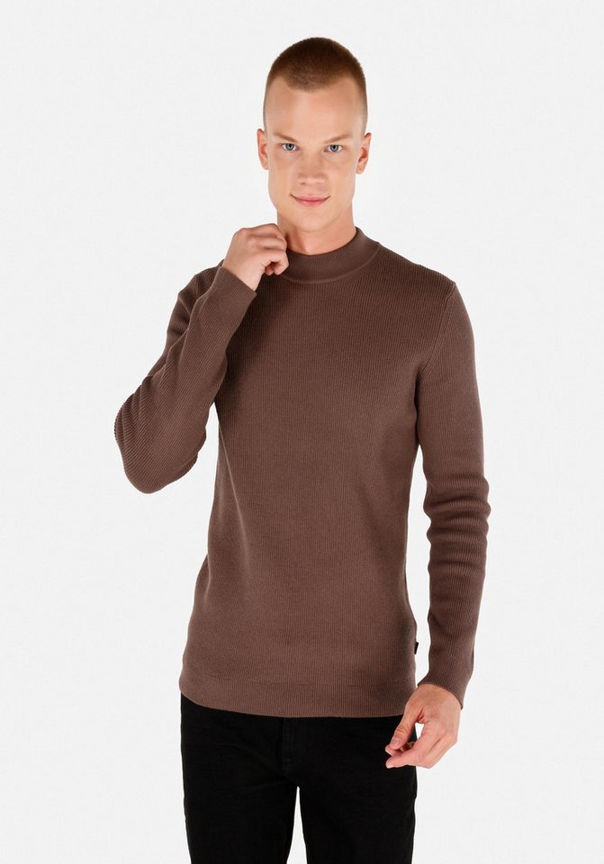 Colins Streifenpullover Colins Slim Fit Jacquard-Herrenpullover mit Stehkragen von Colins