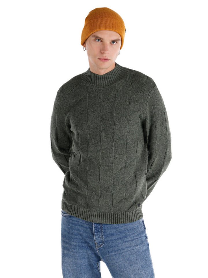 Colins Streifenpullover Colins Slim Fit Rollkragen-Jacquard-Herrenpullover von Colins