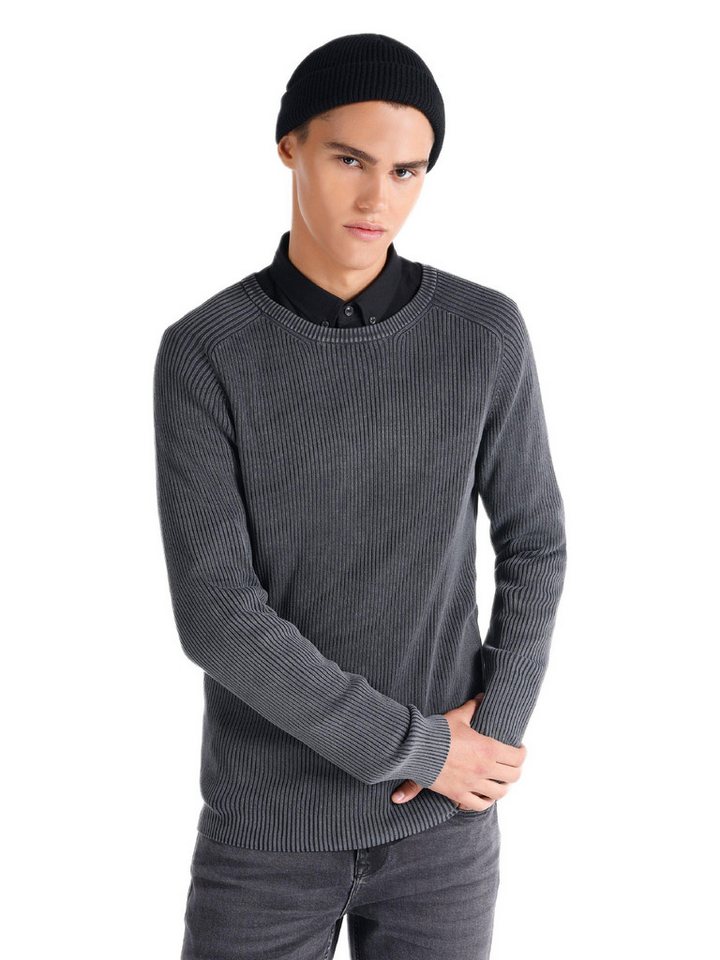 Colins Streifenpullover Colins Slim Fit Rundhals-Jacquard-Herrenpullover von Colins