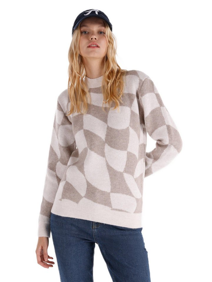 Colins Streifenpullover Colins Slim Fit Rundhals-Pullover für Damen mit Print von Colins