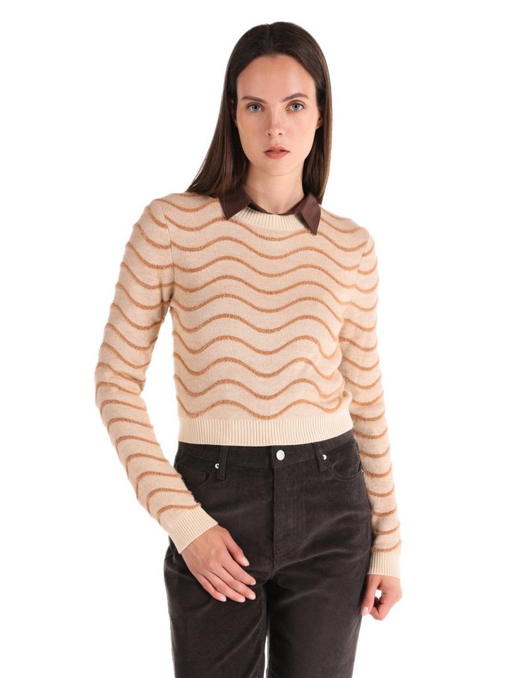Colins Streifenpullover Colins Slim Fit Rundhals-Pullover mit Streifen für Damen von Colins