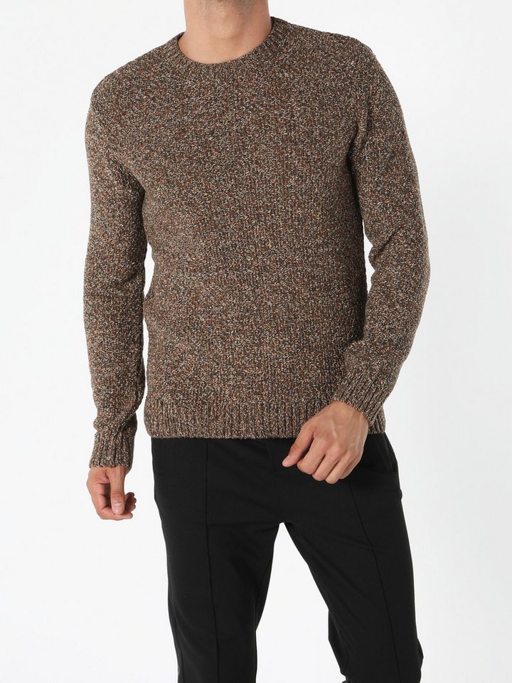 Colins Streifenpullover Colins Slim Fit Rundhalspullover für Herren in Gelb von Colins