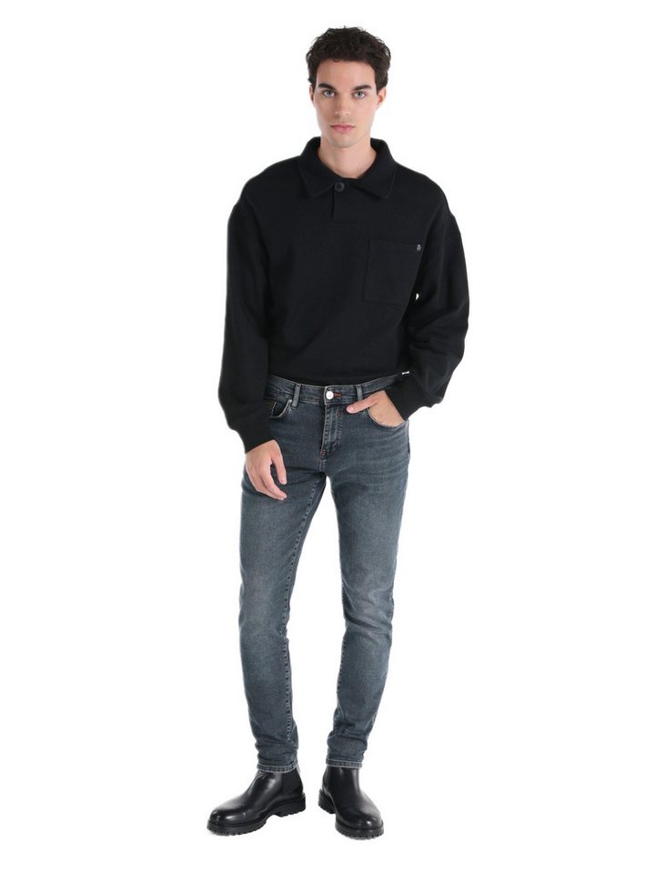 Colins Stretch-Jeans Danny Slim Fit Dunkelblaue Herren Hose mit Niedriger Taille und Gerade von Colins