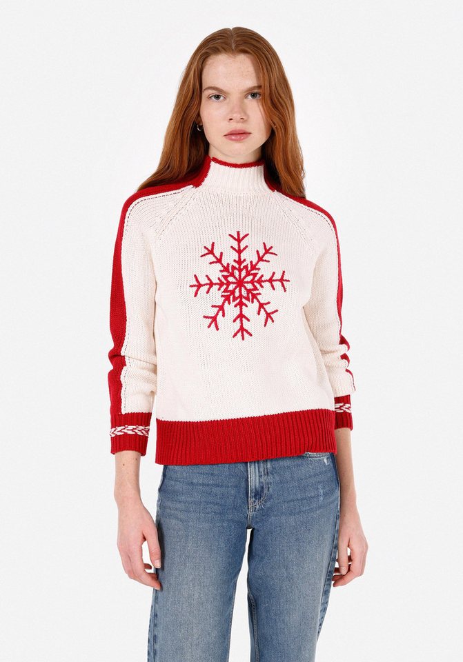 Colins Strickpullover Colins Regular Fit Rollkragenpullover mit Stickerei für Damen von Colins