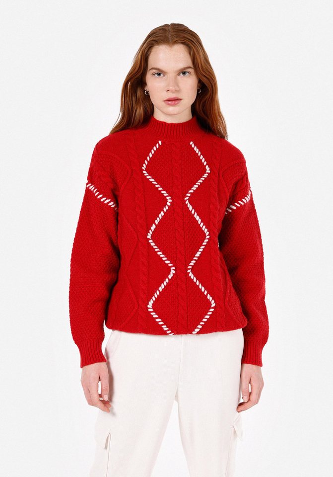 Colins Strickpullover Colins Regular Fit Rollkragenpullover mit Stickerei für Damen von Colins