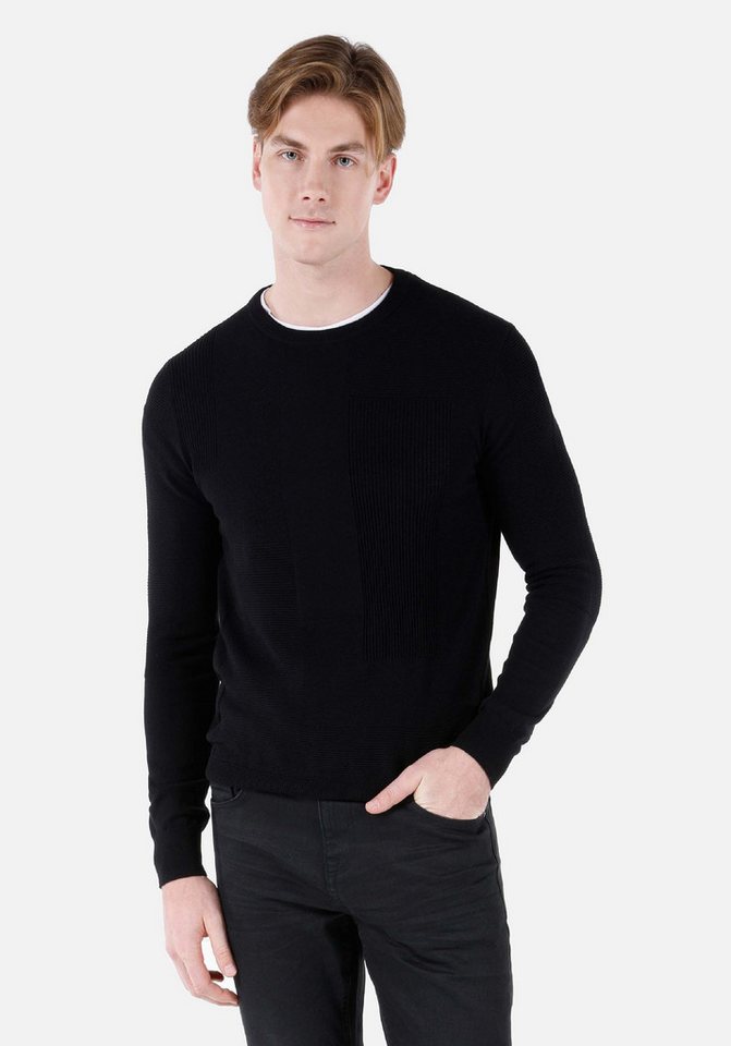 Colins Strickpullover Colins Regular Fit Rundhals-Jacquard-Herrenpullover von Colins