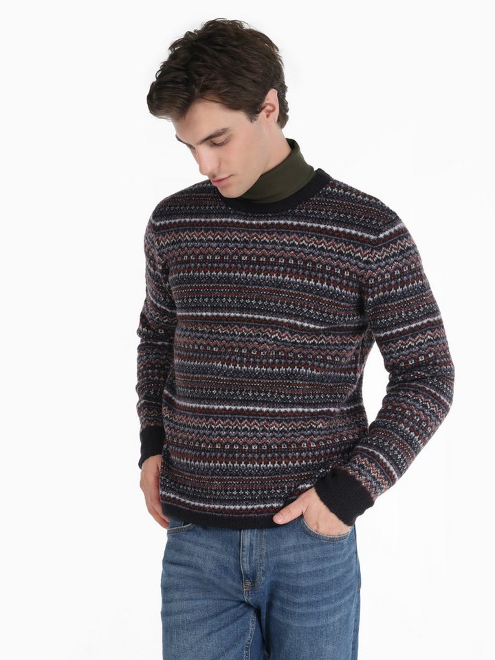 Colins Strickpullover Mehrfarbiger Herrenpullover mit normaler Passform und Rundhalsausschni von Colins