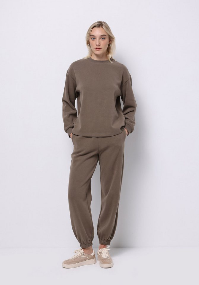 Colins Sweatponcho Colins Regular Fit Mid Waist Plain Beige Jogginghose für Damen von Colins