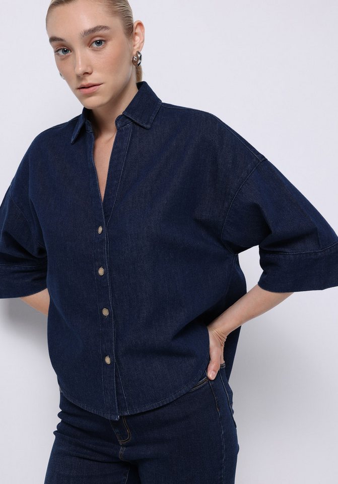 Colins T-Shirt Colins Oversize Fit Klassische Größe Schlichtes Damen Langarmhemd in S von Colins