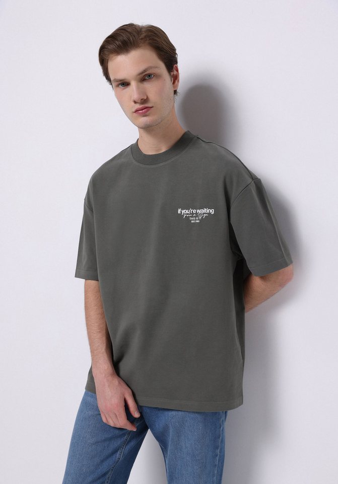 Colins T-Shirt Colins Oversize Fit Rundhalsausschnitt Einfarbiges Herren Kurzarm-T-Sh von Colins