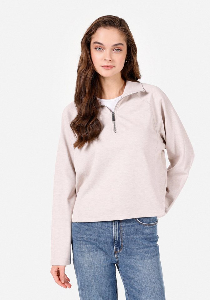 Colins T-Shirt Colins Regular Fit Damen-Langarm-T-Shirt mit Reißverschluss, einfarbig von Colins