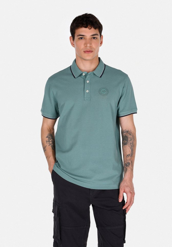 Colins T-Shirt Colins Regular Fit Polo Collar Plain Herren-T-Shirt in Grün mit kurzen von Colins