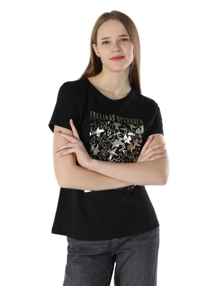 Colins T-Shirt Colins Regular Fit Rundhals bedrucktes Damen-Kurzarm-T-Shirt von Colins