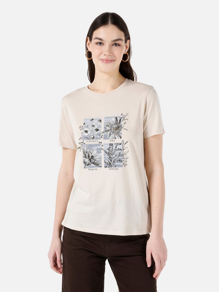 Colins T-Shirt Colins Regular Fit Rundhals bedrucktes Damen-Kurzarm-T-Shirt von Colins