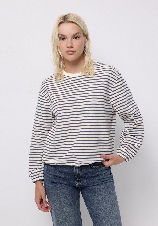 Colins T-Shirt Colins Regular Fit Rundhals gestreiftes Damen-Langarm-T-Shirt in Blau von Colins