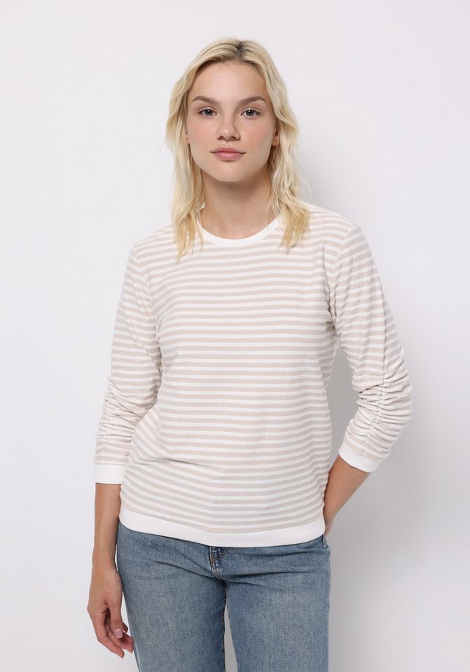 Colins T-Shirt Colins Regular Fit Rundhals gestreiftes Damen-T-Shirt mit ¾-Ärmeln von Colins