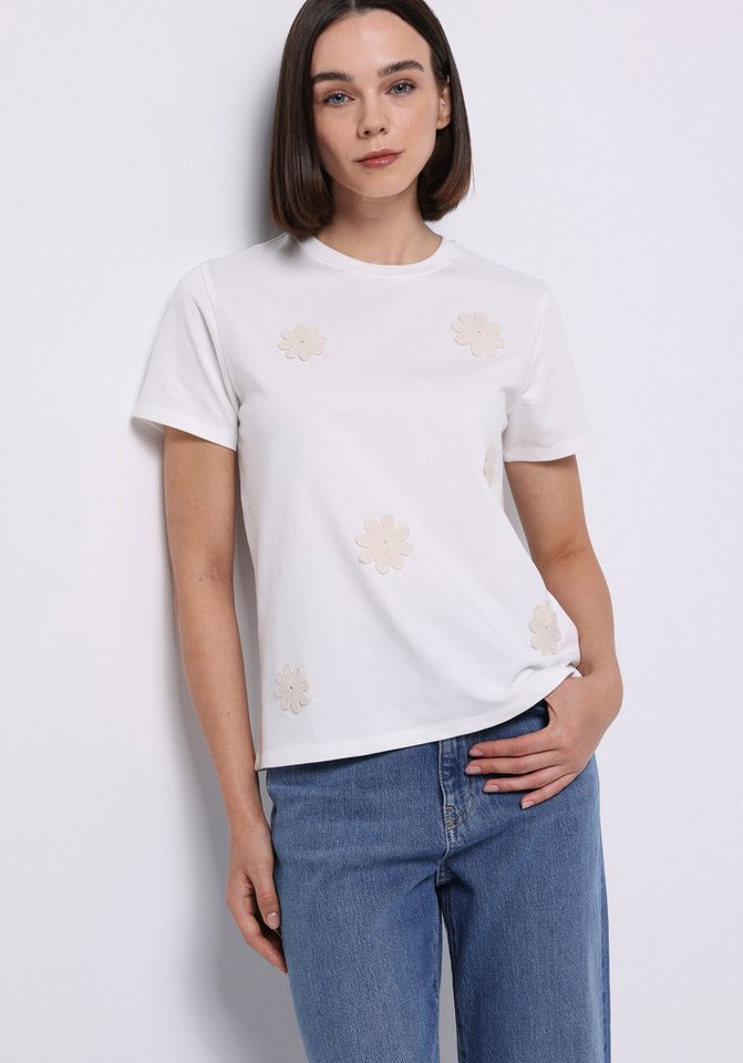 Colins T-Shirt Colins Regular Fit Rundhalsausschnitt Besticktes Kurzarm-T-Shirt für D von Colins