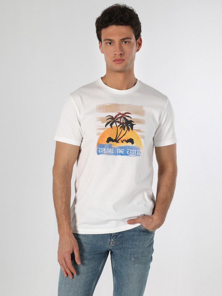 Colins T-Shirt Colins Regular Fit Rundhalsausschnitt Einfarbiges Herren Kurzarm-T-Shi von Colins