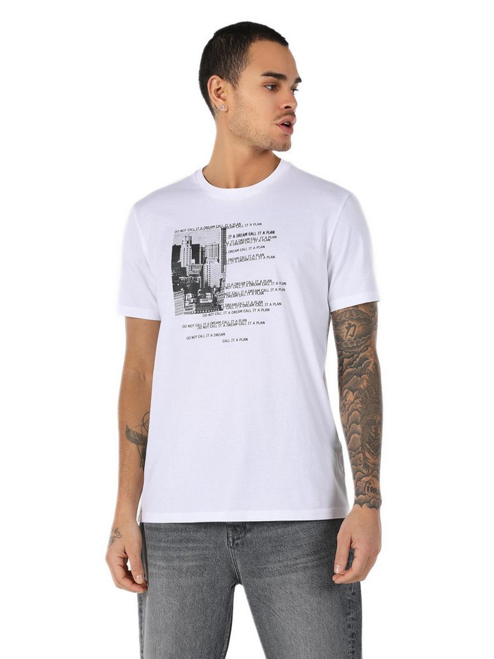 Colins T-Shirt Colins Regular Fit Rundhalsausschnitt Einfarbiges Herren Kurzarm-T-Shi von Colins