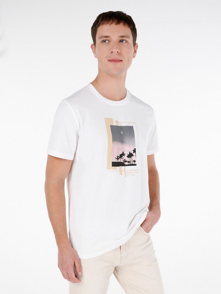 Colins T-Shirt Colins Regular Fit Rundhalsausschnitt Einfarbiges Herren Kurzarm-T-Shi von Colins