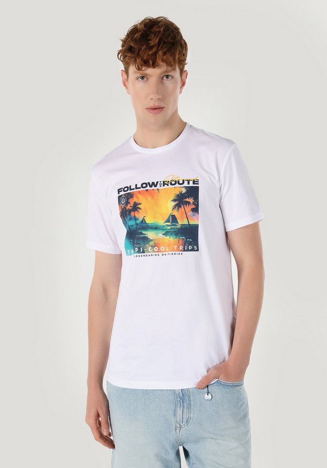 Colins T-Shirt Colins Regular Fit Rundhalsausschnitt Einfarbiges Herren Kurzarm-T-Shi von Colins