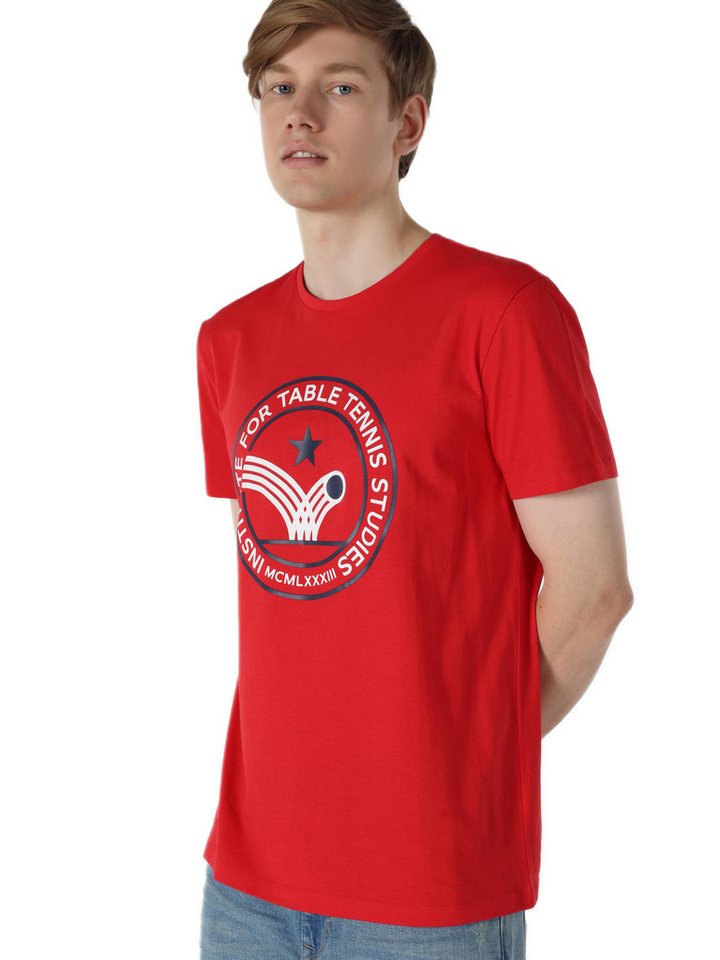 Colins T-Shirt Colins Regular Fit Rundhalsausschnitt Einfarbiges Herren-T-Shirt in Ro von Colins