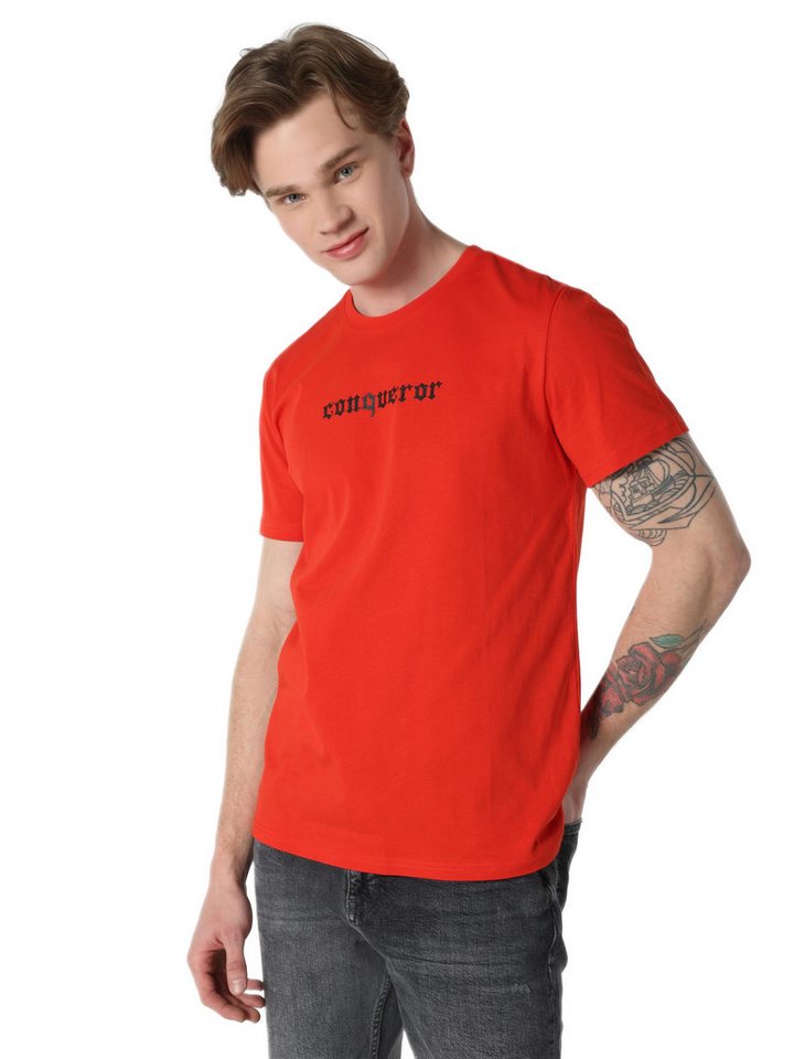 Colins T-Shirt Colins Regular Fit Rundhalsausschnitt Einfarbiges Herren-T-Shirt in Ro von Colins