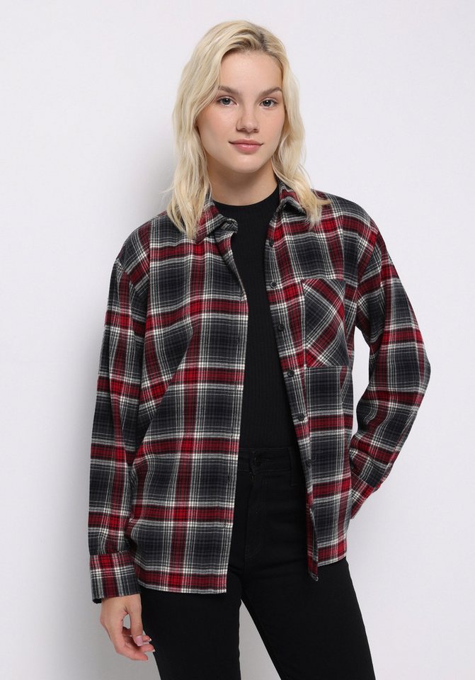 Colins T-Shirt Colins Regular Fit Shirt Neck Plaid Damen Langarmshirt Colins T-Shirt Colins Regular Fit Shirt Neck Plaid Damen Langarmshirt von Colins